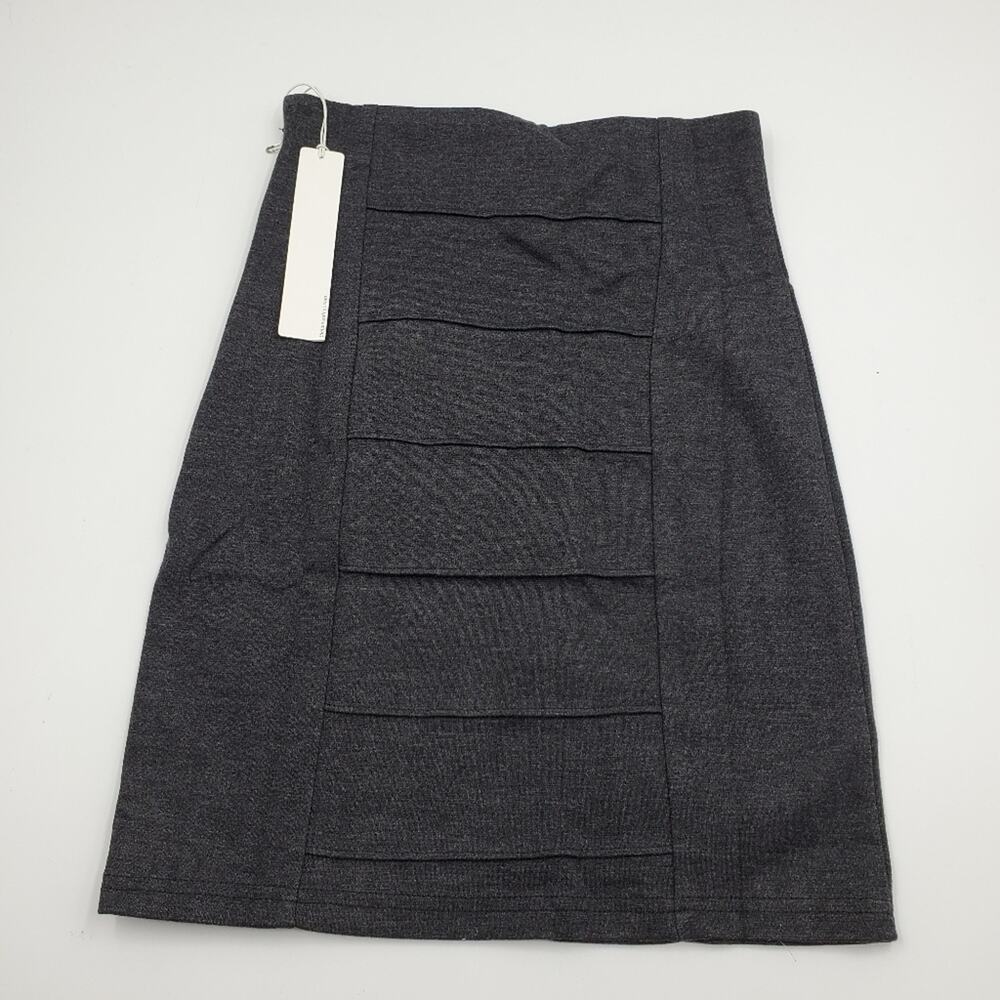 Line & Dot Grey Jersey Knit Pencil Skirt in Gray Size L